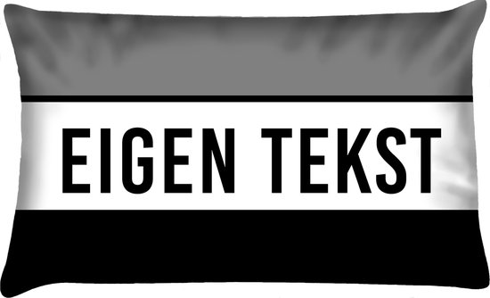 Sierkussen - Buitenkussen Men In Black Met Eigen Naam Zwart Wit Grijs Waterafstotend Bootkussen 40x60cm