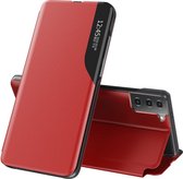 Eco Leather View Case elegante bookcase met standaard voor Samsung Galaxy S21 5G rood