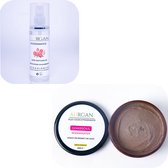 Aurgan Giftset – Ghassoul klei gezichtsmasker met Rozenwater 200g + Hydraterende rozenwater 120ml – Natuurlijke cosmetica – Exfolierend en hydraterend – Verjaardag – Vrouw – Moeder