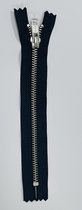 Spijkerbroek rits met rem, Jeansrits Blauw/Zilver YKK - 20 cm lang