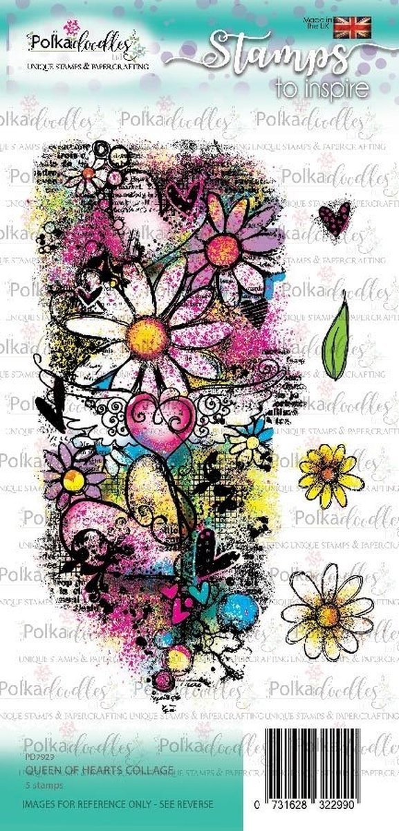 Queen of Hearts Collage Clear Stamps (PD7929)