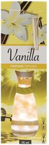 Geurverspreider - Vanille - In glazen flesje Met houten geurstokjes - 75ML - Vanilla