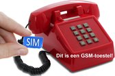 Opis Push-Me-Fon MOBILE Retro Vaste Telefoon met SIM - Druktoets - Rood