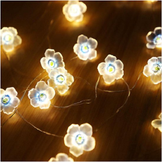 Verst probleem Hulpeloosheid licht snoer lichtslinger - lampjes - blauwe bloemen blossom -  sfeerverlichting -... | bol.com