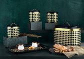 Vip set geruite metalen ovale broodset