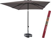 Vierkante parasol met voet en hoes taupe | Madison Moraira 230 x 230 cm parasol vierkant en kantelbaar