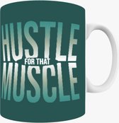 Mijnmokbedrukken® | HUSTLE FOR THAT MUSCLE Mok met tekst | Fitness Mok gepersonaliseerd| Positieve mok | Sportschool mok | Sport mok met opdruk
