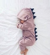 Budino Baby Pyjama Romper Onesie Dino Draak Dier - Roze - 4 jaar