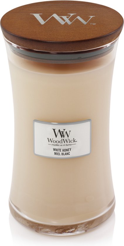 WoodWick Hourglass Large Geurkaars - White Honey - Woodwick