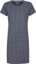 By Louise Dames Nachthemd Hartjes Blauw Korte Mouw - Maat  M | big shirt | slaaphemd