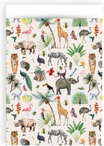 House Of Products Cadeauverpakking - Inpakzakken - Jungle dieren - 12 x 19 cm - 10 stuks