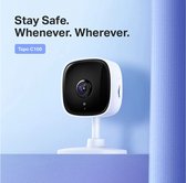TP-Link Tapo Home Security Wifi-Camera, Draadloze Binnencamera 1080P (Full HD), Micro SD-Kaartsleuf tot 128 GB, Bewegingsdetectie, Mobiele Weergave (Tapo C100) [Energieklasse A+]