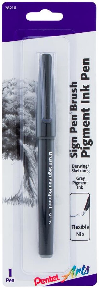 Pentel - Sign Pen Brush - Grijs - 1 stuks