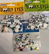 wiebeloogjes Zelfklevende  - Googly eyes  - Knutselen - Craft - Hobby 3 zakjes met - 80 x 80 x 80  Stuks inclusief alpaca sleutelhanger