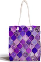 Sac de plage imprimé motif violet - Hobby bag - 45x50 - Sac bandoulière - Sac femme - Sacs femme