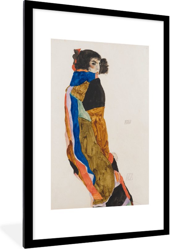 Fotolijst incl. Poster - Moa - schilderij van Egon Schiele - 60x90 cm - Posterlijst