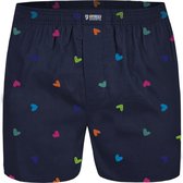 Happy Shorts Wijde Boxershort Met Print Gekleurde Hartjes - Maat  M | Losse boxershort