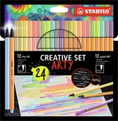 STABILO ARTY Creative Set Pen 68 & Point 88 Pastel Combi Case 24 pièces