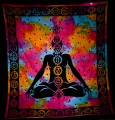 Grandfoulard 61 - 7 Chakras - Regenbood kleuren - Wandkleed - Bedsprei - Strandlaken