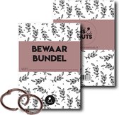 cadeau voor vrouw -  kado vrouwen - vrouwen cadeautjes -Bewaarbundel A4 - Botanical Oud Roze - geboortekaartjes bewaren - trouwkaarten bewaren - knutselwerken bewaren – kaartjesbundel A4 – Ou