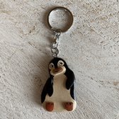 Sleutelhanger Pinguin. Houten Pinguin. 5.5cmx4cm.