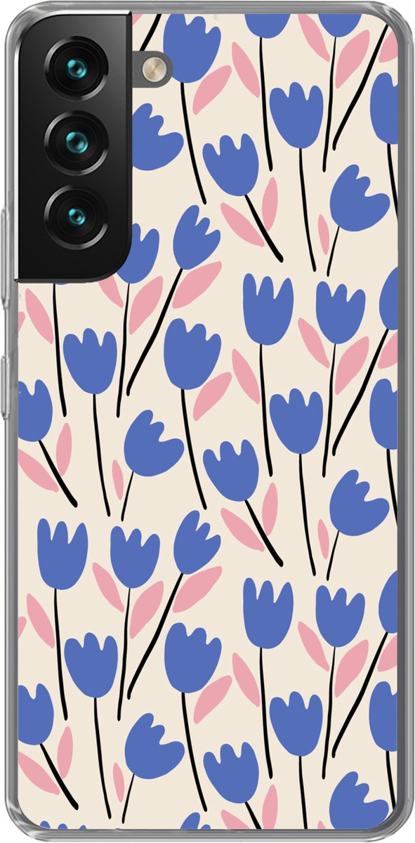Telefoonhoesje Geschikt voor Samsung Galaxy S22 Plus hoesje - Bloem - Patronen - Tulp - Siliconen Telefoonhoesje Telefoonhoesje