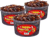 3 silo's Haribo Happy-Cola Flesjes á 150 stuks - Voordeelverpakking Snoepgoed