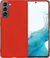 Hoesje Geschikt voor Samsung S22 Hoesje Siliconen Case Hoes - Hoes Geschikt voor Samsung Galaxy S22 Hoes Cover Case - Rood