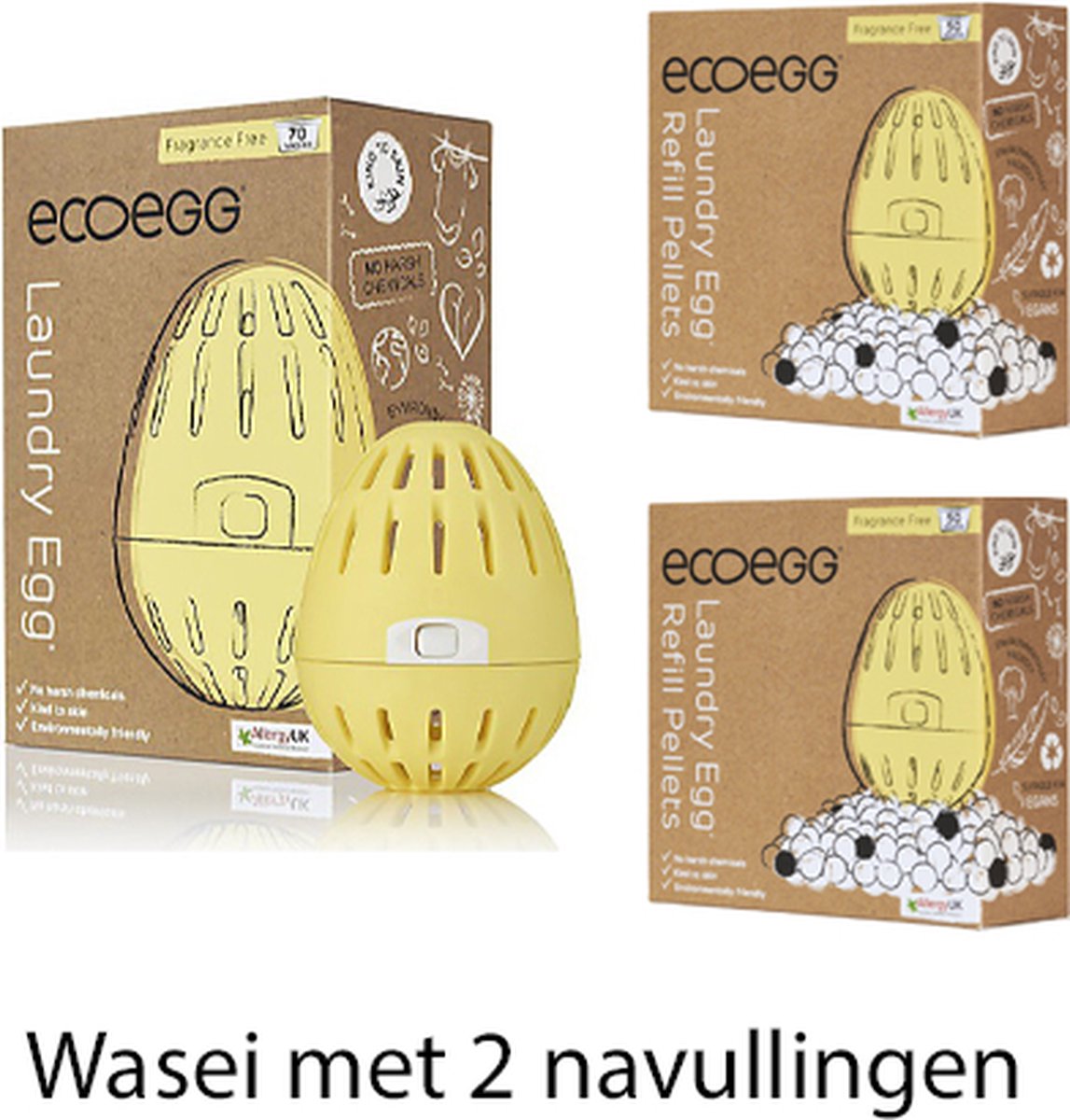 EcoEgg - voordeelverpakking - Wasei - Wasbal - Geurloos