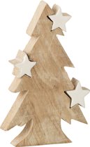 Kerstboom | hout | wit - naturel | 14x2.5x (h)20 cm