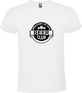 Wit  T shirt met  " Member of the Beer club "print Zwart size M