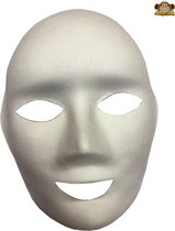 Partychimp Gezichtsmasker Beschilderbaar Halloween Masker voor bij Halloween Kostuum voor bij carnavalskleding Heren Carnavalskleding Dames Carnaval Accessoires Carnaval- PVC - Wit