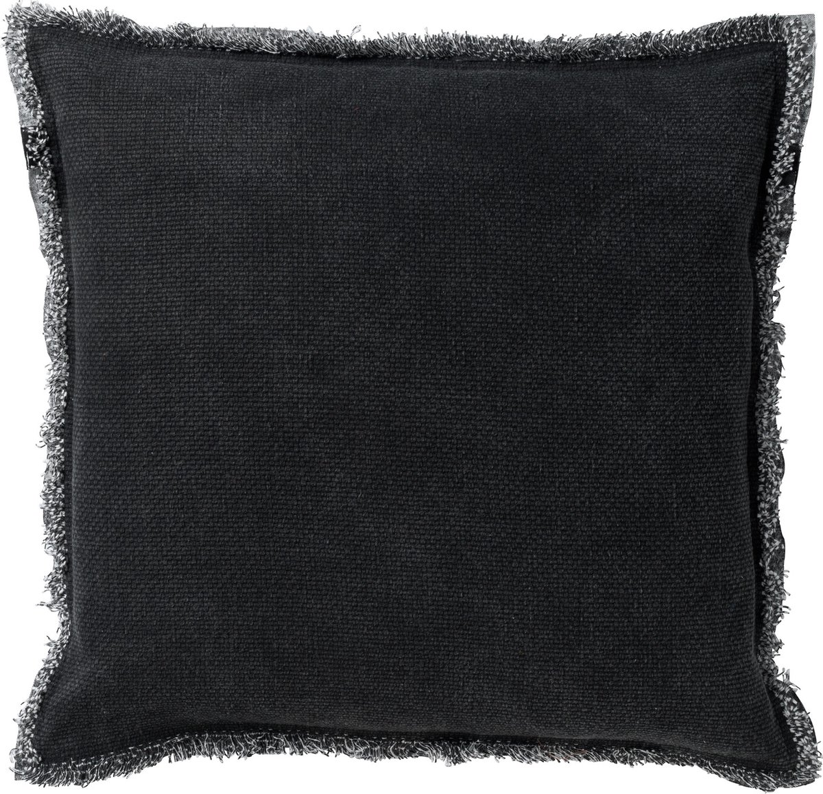 Dutch Decor BURTO - Sierkussen 60x60 cm - gewassen katoen - Raven - zwart - Inclusief binnenkussen - Luxe kussens voor woonkamer & bank