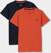 Tiffosi-jongens-2-delige-set-t-shirt-Tomie-kleur: blauw, oranje-maat 128