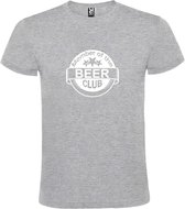 Grijs  T shirt met  " Member of the Beer club "print Wit size XS