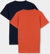 Tiffosi-jongens-2-delige-set-t-shirt-Tomie-kleur: blauw, oranje-maat 176