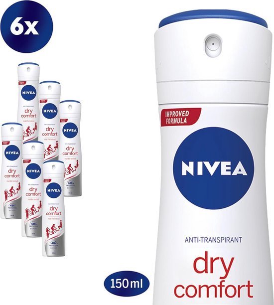 Nivea Deo Spray Dry Comfort Deodorant 6x 150 ml
