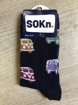 SOKn. trendy sokken "VW BUS / VAN / RETRO" maat 35-41 (ook leuk om kado te geven !)