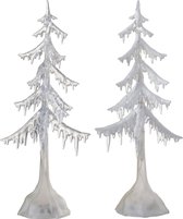 Kerstboom | kunststof | zilver | 14x14x (h)43 cm