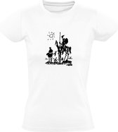 Picasso Don Quichot | Dames T-shirt | Wit | Kunst | Schilderij | Schets