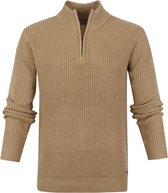 Dstrezzed - Half Zip Trui Off Khaki - L - Slim-fit