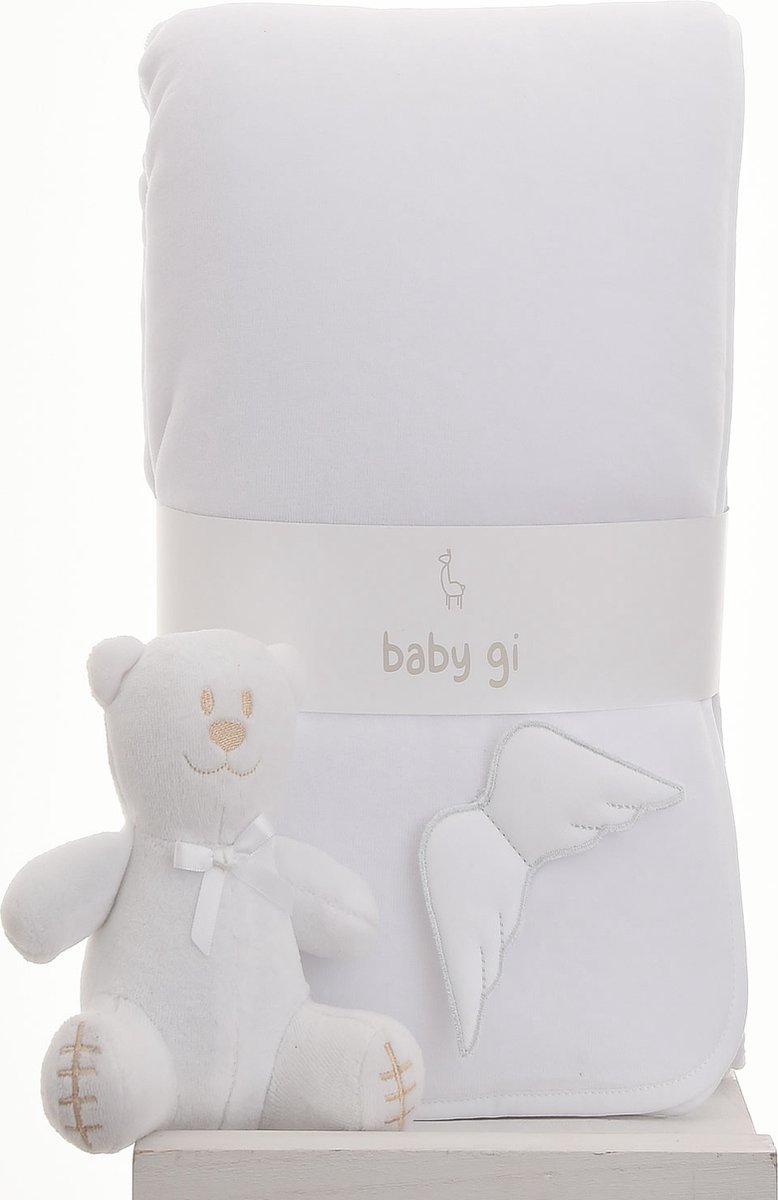 Baby Gi blanket angel white, silver detail