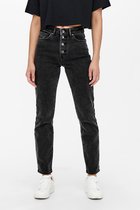 Only Jeans Onlemily Life Hw St Button Ak Bj859 15250500 Washed Black Dames Maat - W30 X L32