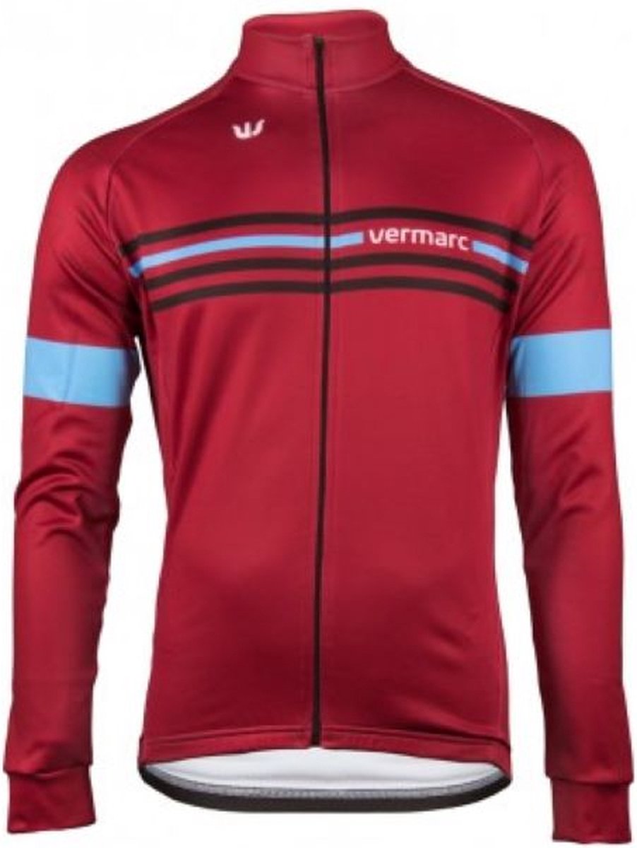 VERMARC ATTACO FIETSSHIRT LANGE MOUWEN HEREN ROOD/BLAUW Maat 6XL