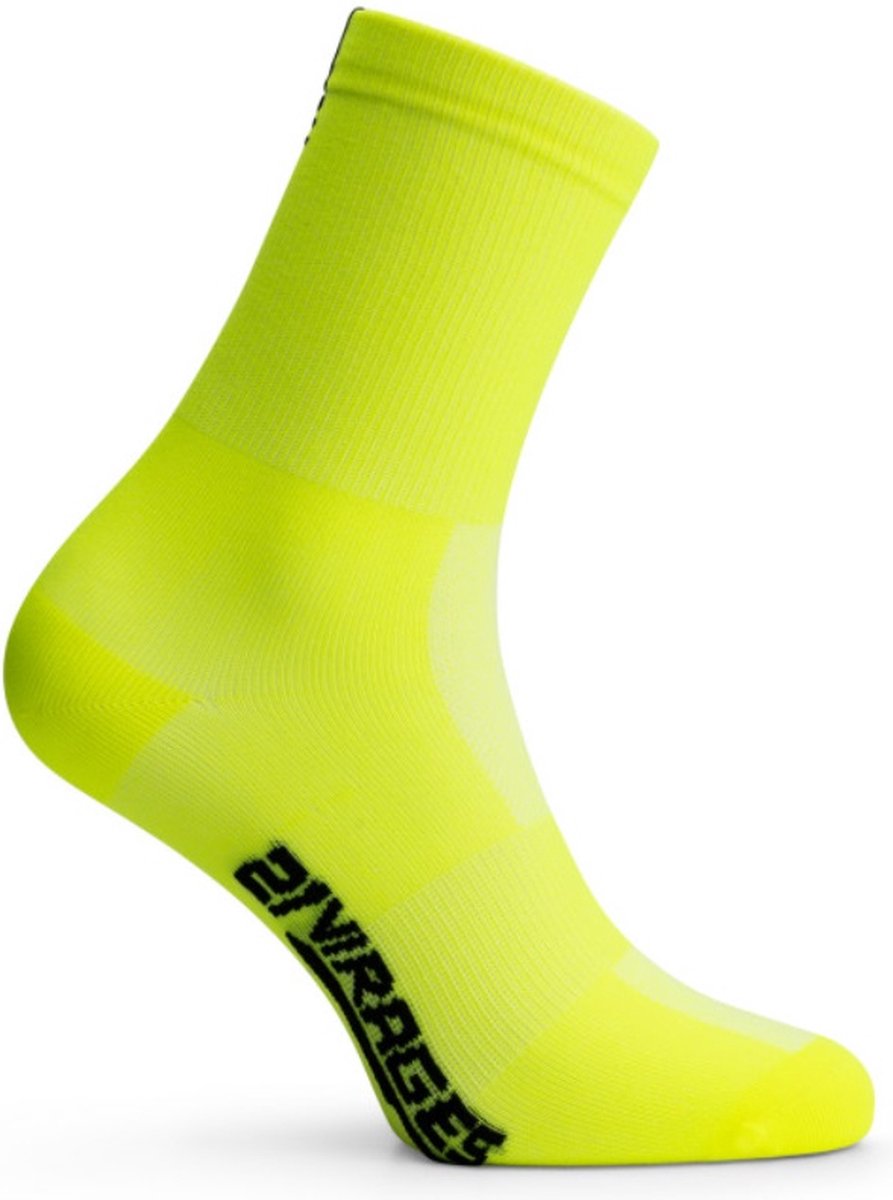 21Virages 2 PAAR  Colora fietssokken zomer Fluo Geel - 43-47
