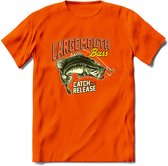 Catch and Release - Vissen T-Shirt | Beige | Grappig Verjaardag Vis Hobby Cadeau Shirt | Dames - Heren - Unisex | Tshirt Hengelsport Kleding Kado - Oranje - 3XL