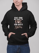 Me And My Dog Talk About You Hoodie, Cute Hoodie, Funny Hoodie For Dog Owners, Unique Gift For Dog Lovers, Unisex Hooded Sweatshirt, D004-084B, S, Zwart