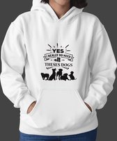 Yes I Really Do Need All These Dogs Hoodie, Uniek Cadeau Voor Hondenliefhebber, Hoodie Cadeau Voor Hondenbezitters, Unisex Sweatshirt, D004-093W, XL, Wit