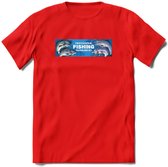 Vissen T-Shirt | Grappig Verjaardag Vis Hobby Cadeau Shirt | Dames - Heren - Unisex | Tshirt Hengelsport Kleding Kado - Rood - XL