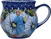 Mug - Bulb Mug - Farmer Mug - Bunzlau - Fleurs - Céramique - Poterie - Art - Fleurs - Fait main - Handgemaakt - Peint à la main - Peint à la main - Tasse - Printemps - Été - Fleurs de prairie